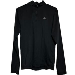 Paradox Base Layer Shirt Pullover Quarter Zip Long Sleeve Mock Neck Black Small